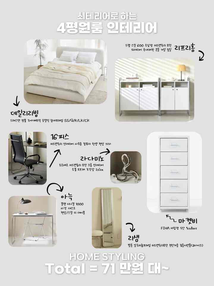 MID CENTURY オフィスチェア［2色・2サイズ］を使ったコーディネート 3