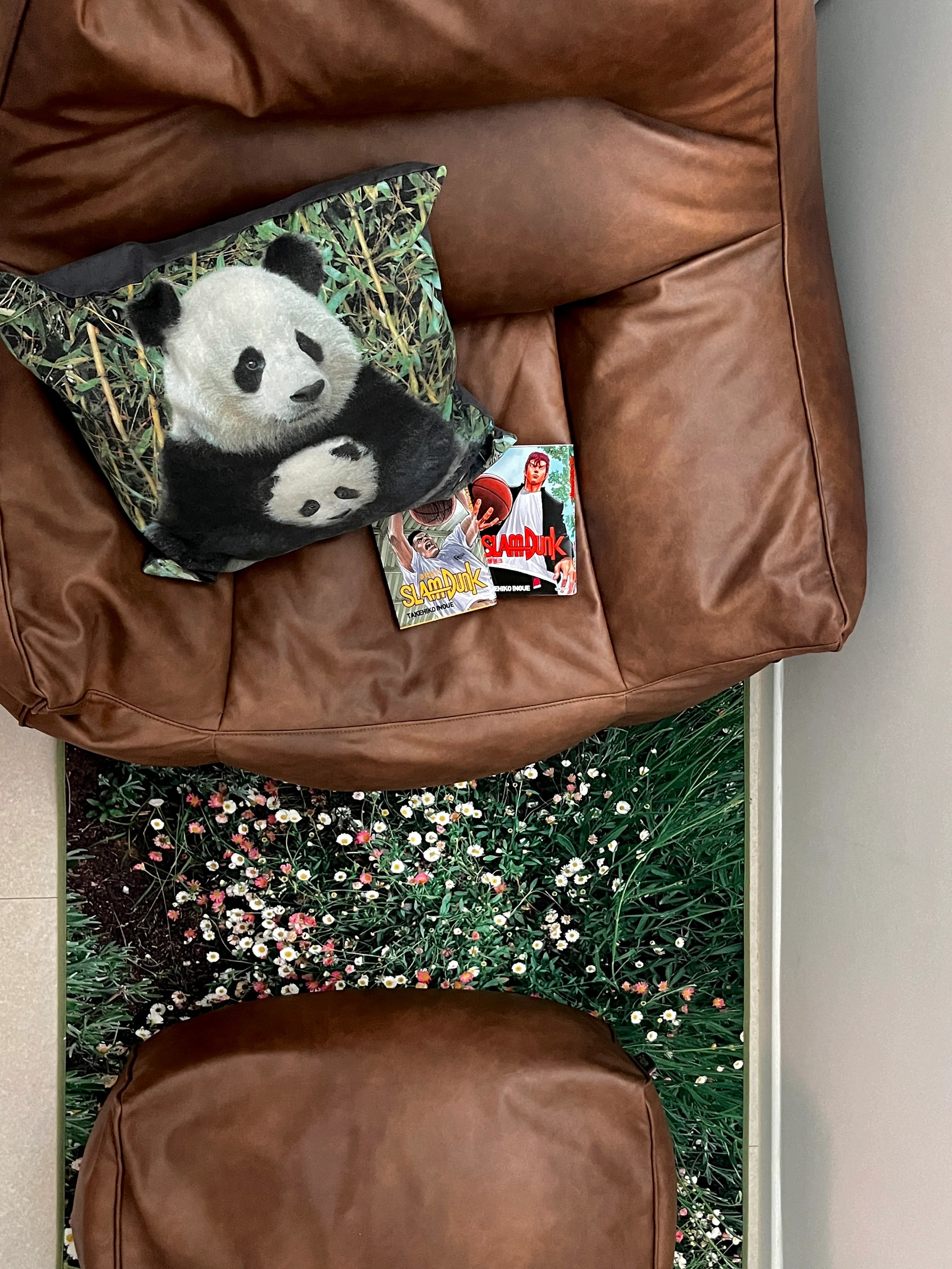 Leere STUDIO お花畑 ラグ グリーン マイクロファイバー サイズ（横