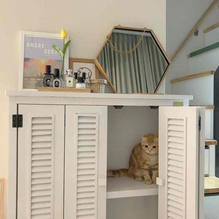 봄맞이 화이트 수납장으로 바꿔봤어요 ღ 
공간 차지도 많이 안하고 
무엇보다 너무 고급지고 예쁘네용 ?