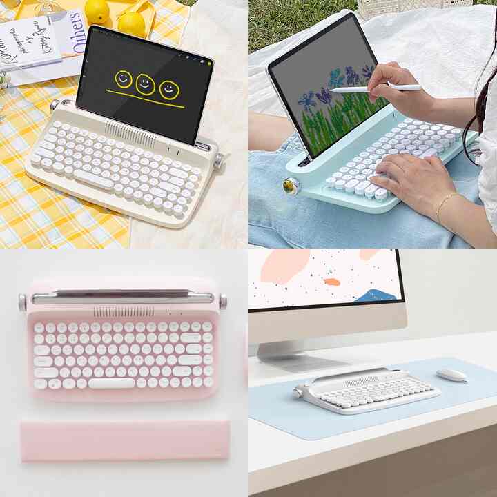 B305 レトロワイヤレスキーボード［5色］