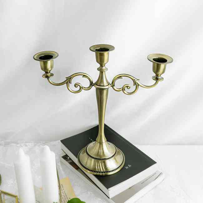 アンティーク キャンドルホルダー 3口
