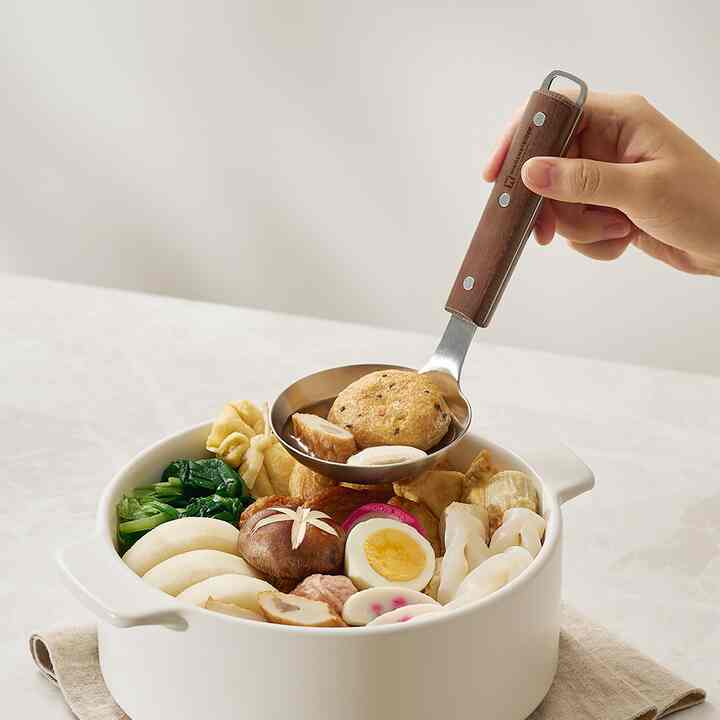 ステンレス304 おたま ウッドレードル（プレーン）