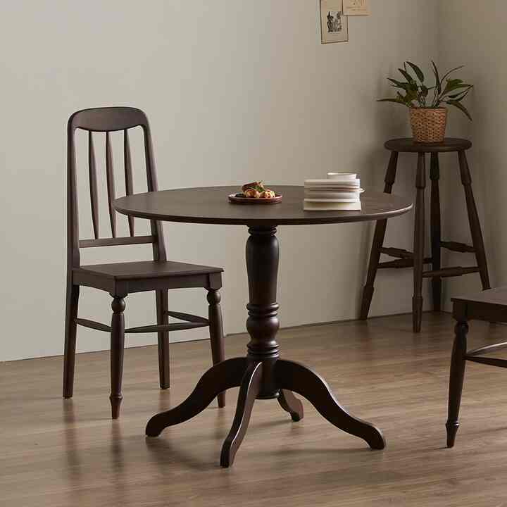 1975 円形食卓机 木製カフェテーブル