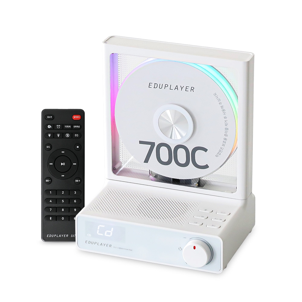 에듀플레이어 투명 무선 CD플레이어 무드등 EA700C 블루투스인아웃