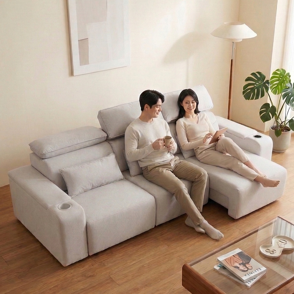 리클라이너 > 프리베 전동 슬라이딩 모션 무빙 리클라이너 코모도 4인 패브릭 소파 | 오늘의집 쇼핑