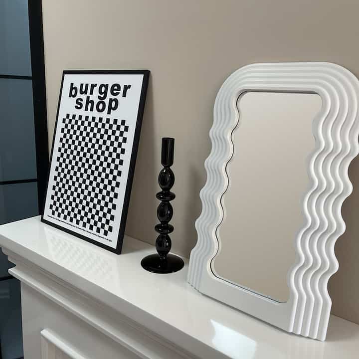 ウェーブ卓上ミラー［6色］