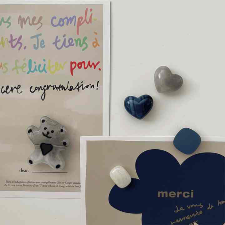 ハイ ブルー グレー マグネット 5点セット