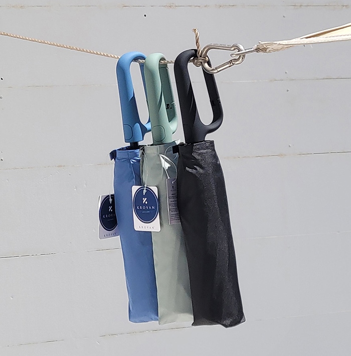 크로반 튼튼한 3단우산 카라비너 KR27