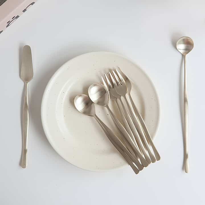 Satin Gold Dessert Cutlery 10-Piece Set