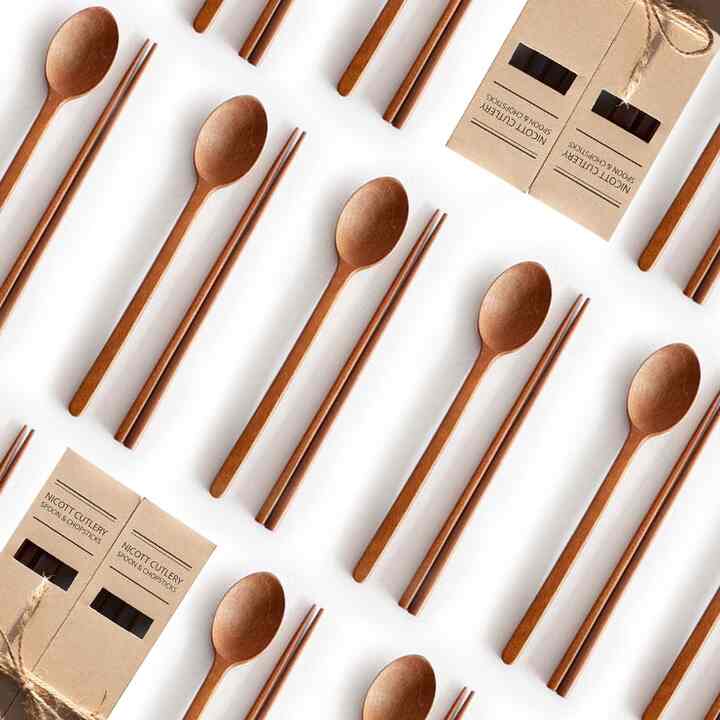 ナツメの木 天然漆塗り お箸＆スプーン　4人用