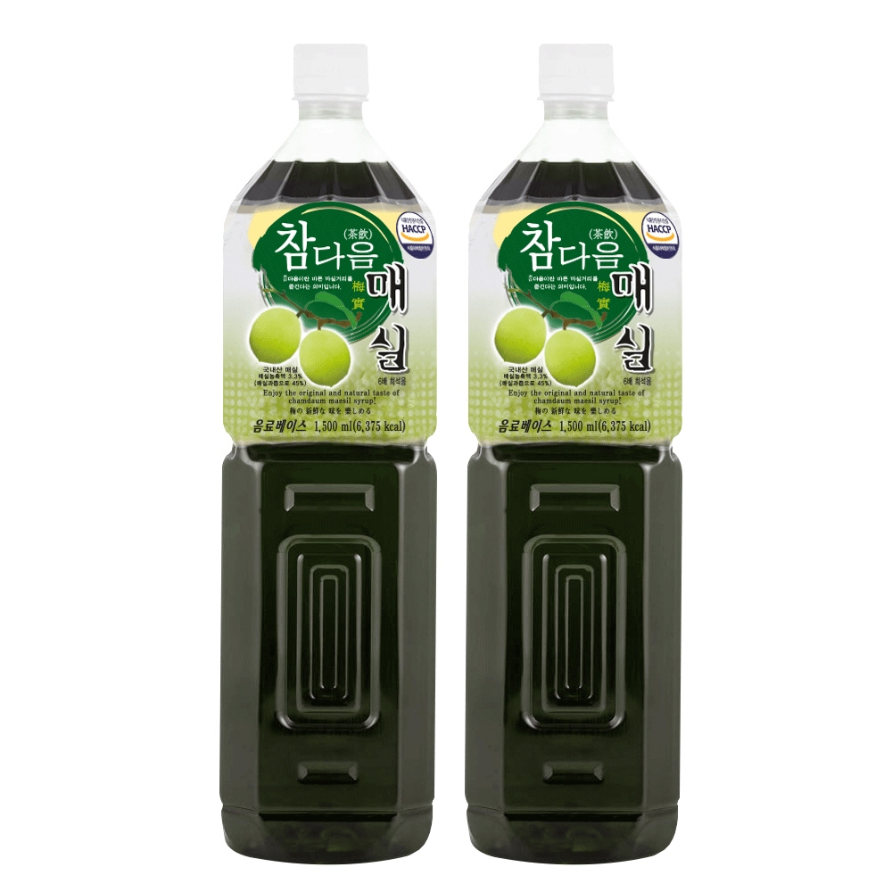 매실 농축액 엑기스 청 음료 베이스 1.5L x 2개 가격 비교 참다음 매실 농축액 엑기스 청 음료 베이스 1.5L x 2개