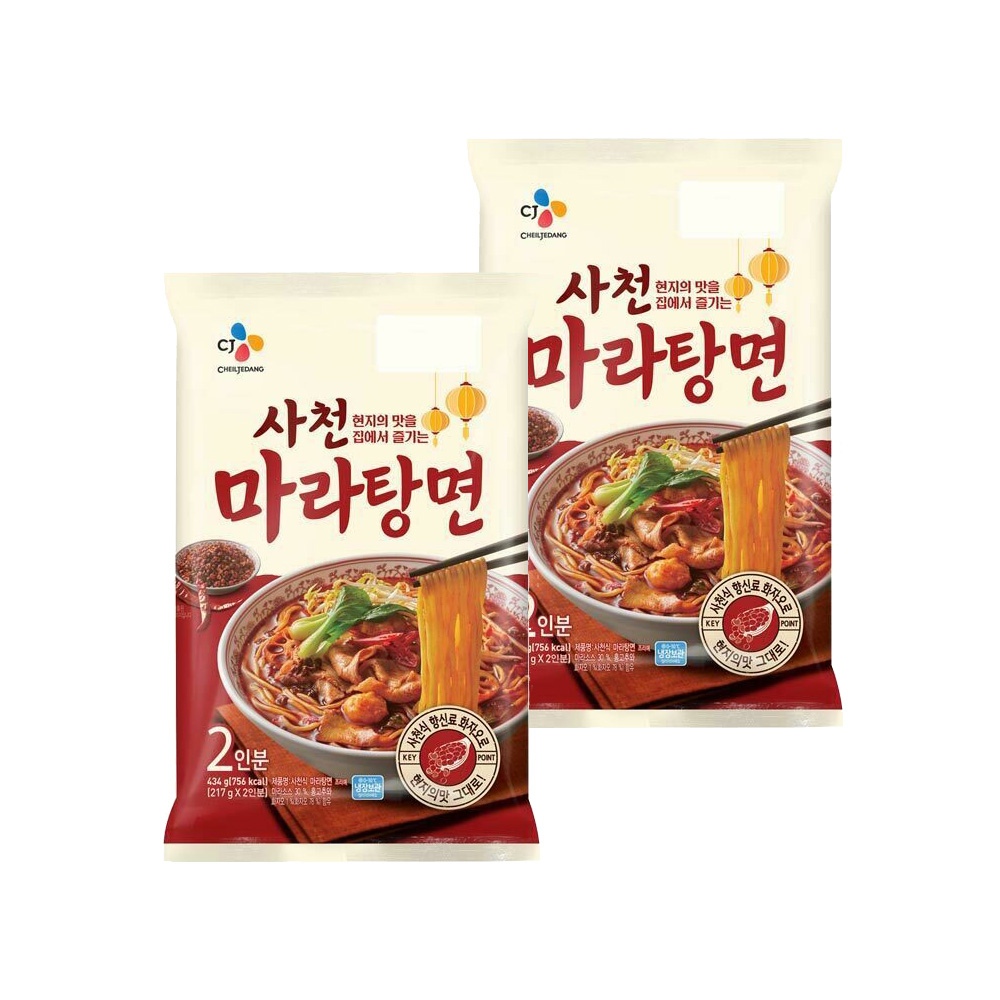 CJ제일제당 CJ 사천 마라탕면 2인분(434g)*2개