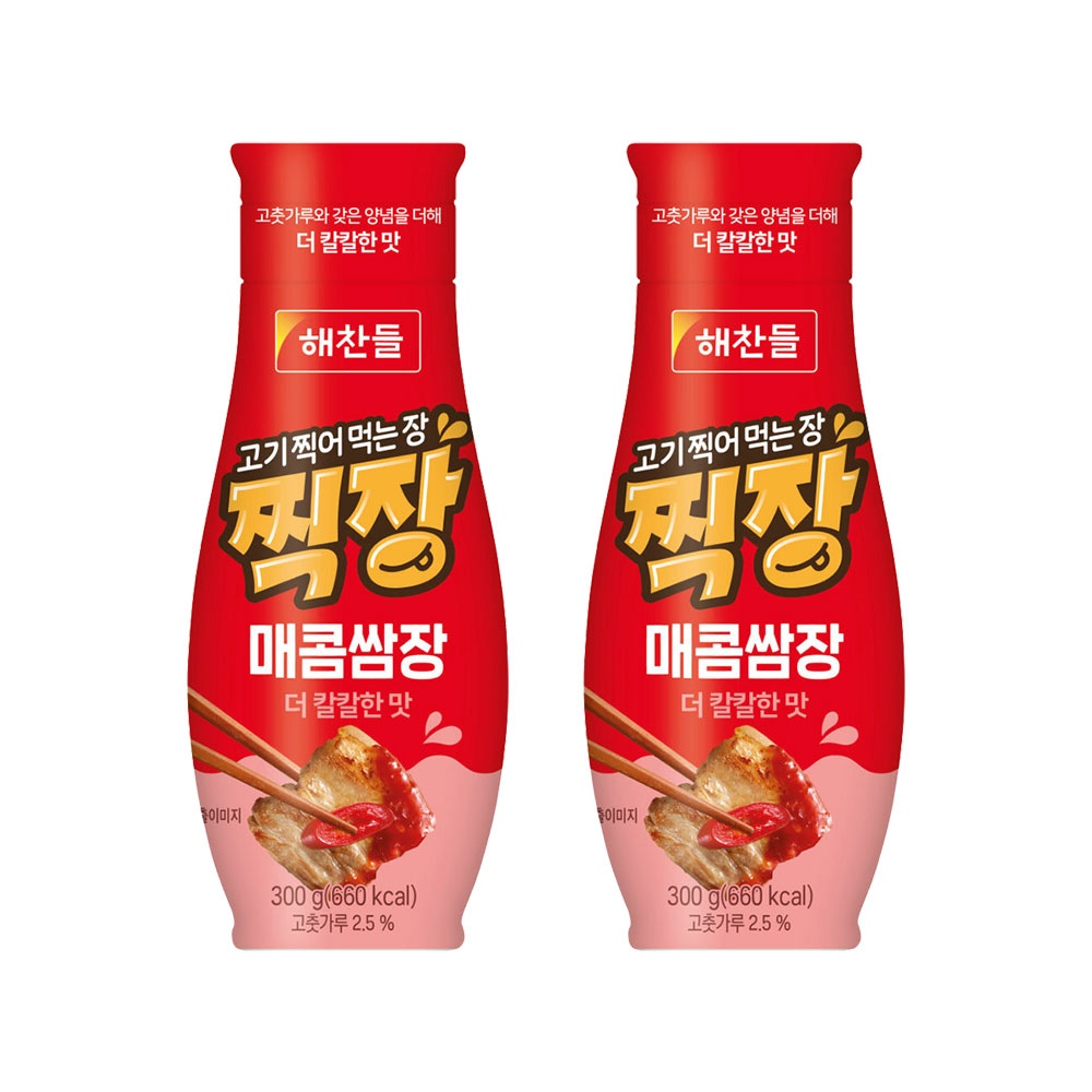 CJ제일제당 해찬들 고기찍어먹는장 찍장 매콤 쌈장 300g*2개