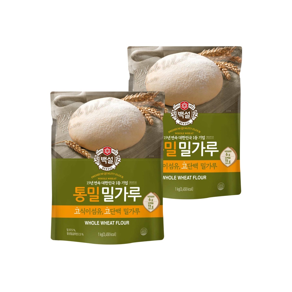 백설 통밀밀가루 1kg*2개 가격 추이 CJ제일제당 백설 통밀밀가루 1kg*2개 - 최저가 7,900원