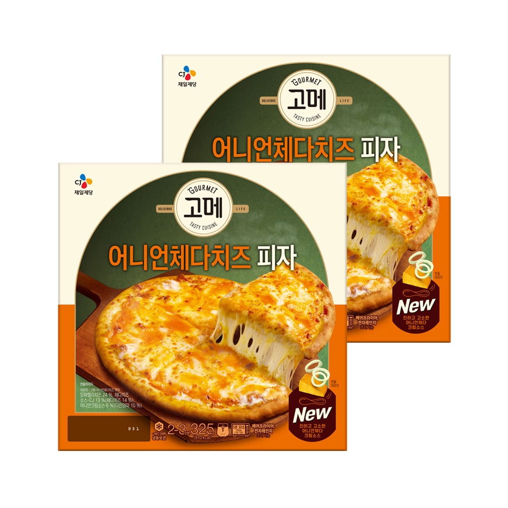 CJ제일제당 고메 어니언 체다치즈 피자 325g*2개