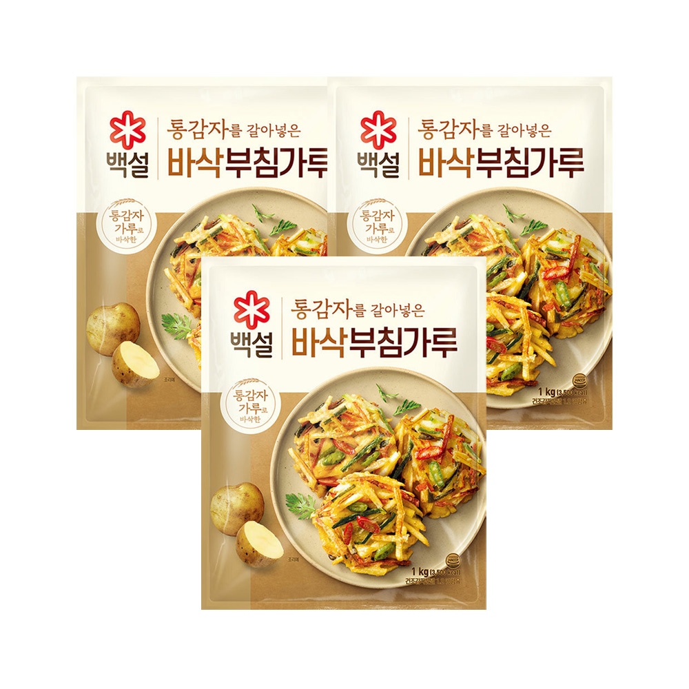 백설 통감자 바삭 부침가루 1kg x3개 가격 비교 CJ제일제당 백설 통감자 바삭 부침가루 1kg x3개
