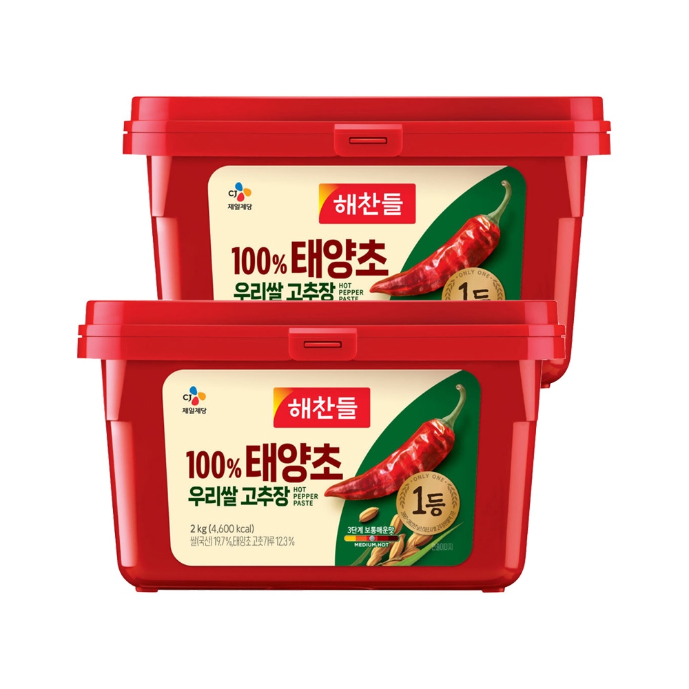 CJ제일제당 해찬들 우리쌀로 만든 태양초 고추장 2kg*2개