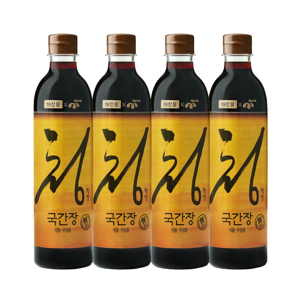 CJ제일제당 해찬들 청장 국물 무침용 국간장 780ml x4개