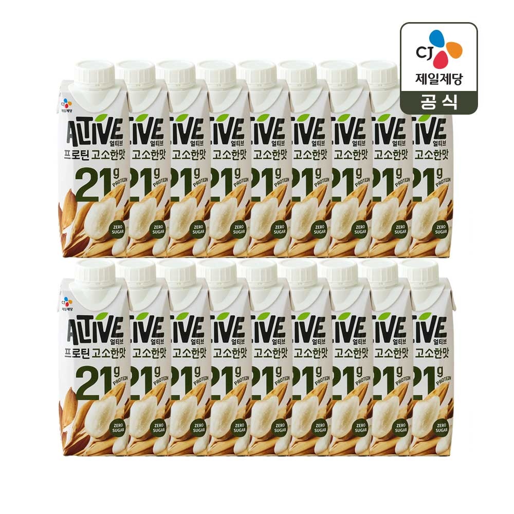 CJ제일제당 얼티브 제로슈가 프로틴 식물성 고단백 고소한맛 250ml x18개