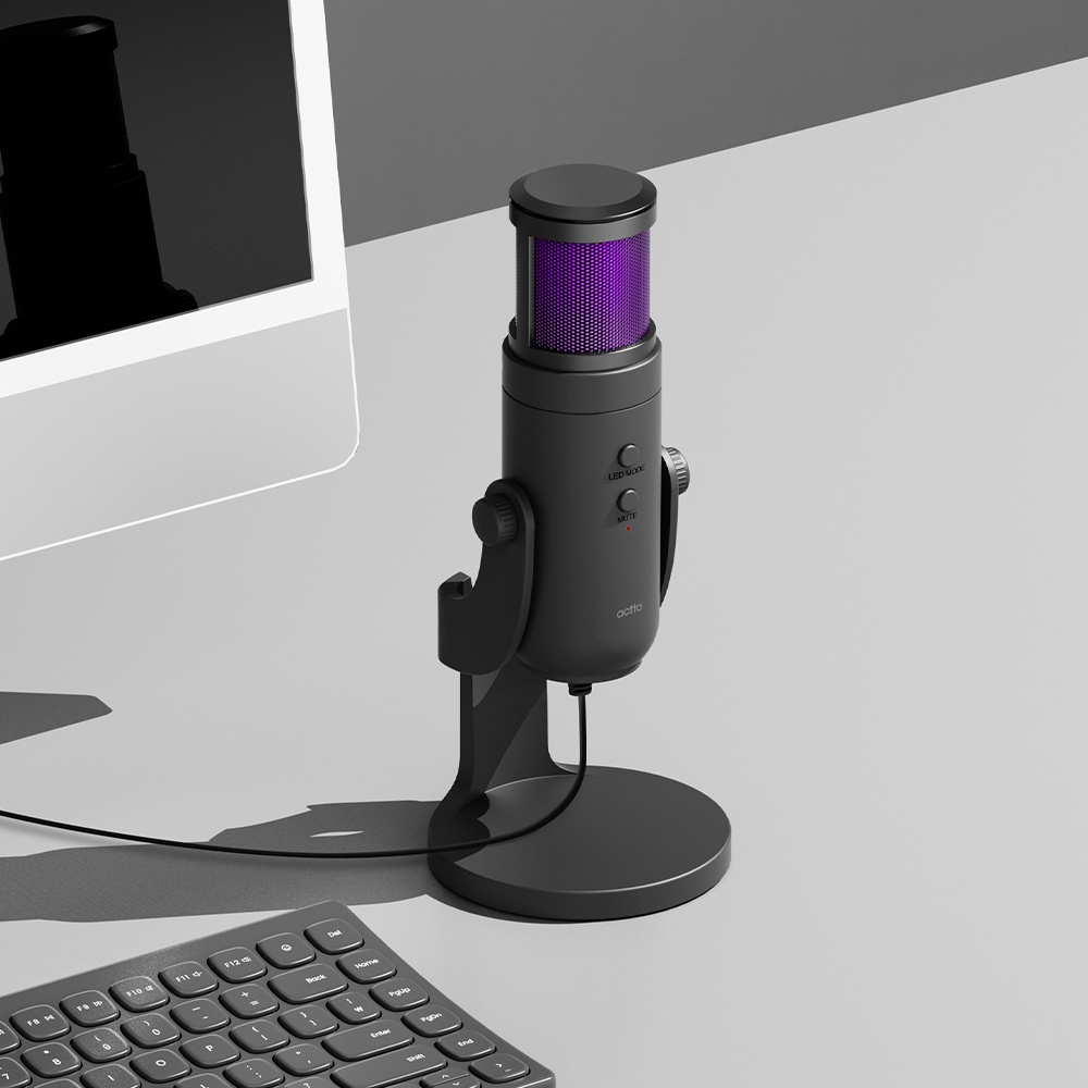엑토 RGB USB 방송용 녹음 ASMR 콘덴서 마이크 MIC-28