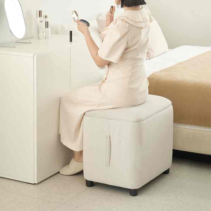 Lina ファブリック 収納スツール［2色］