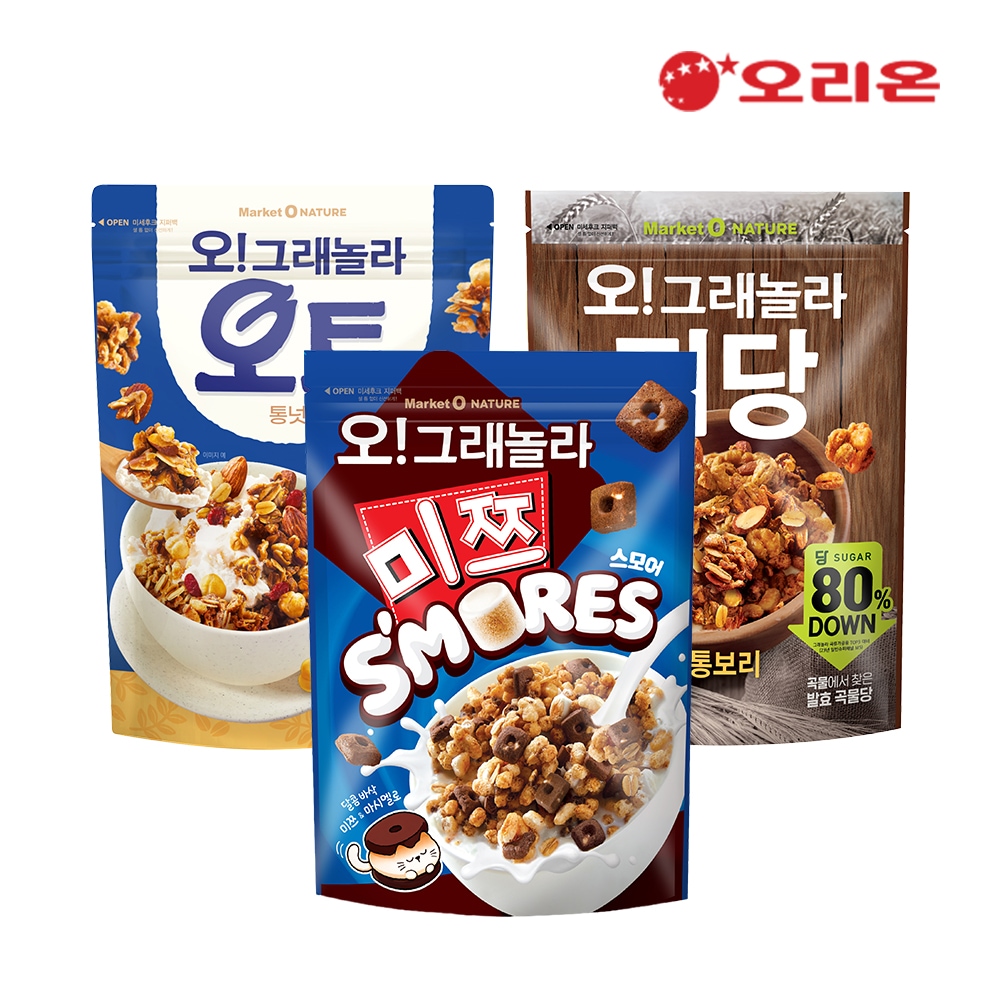 오리온 오그래놀라미쯔스모어260g+저당통보리360g+오트 통넛츠360g 가격 비교 오리온 오리온 오그래놀라미쯔스모어260g+저당통보리360g+오트 통넛츠360g