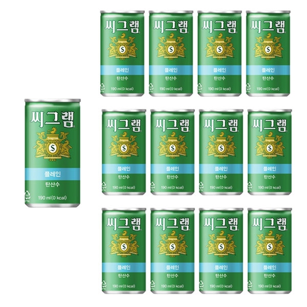 씨그램 탄산수 플레인 캔 190ml 30개 가격 비교 마전동상회 씨그램 탄산수 플레인 캔 190ml 30개