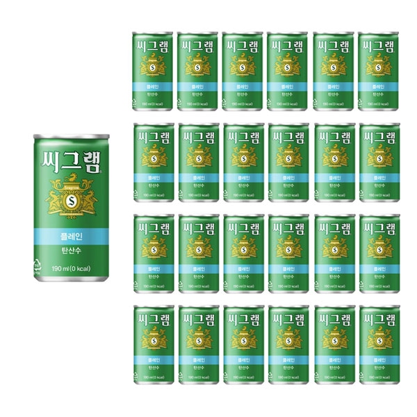 씨그램 탄산수 플레인 캔 190ml 30개 X 2박스 60개 가격 비교 마전동상회 씨그램 탄산수 플레인 캔 190ml 30개 X 2박스 60개