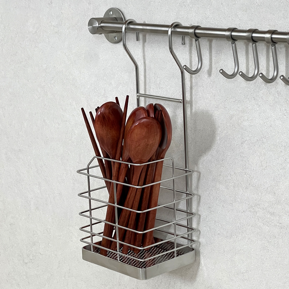 에브리윅 304 스텐 물빠짐 벽걸이 수저통 조리도구 빠짐 없음