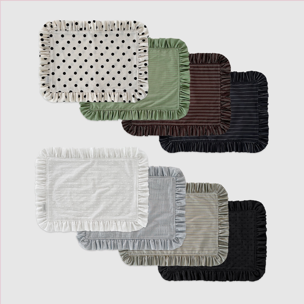 리핏 프릴 키친크로스 테이블매트 1+1 (8colors)
