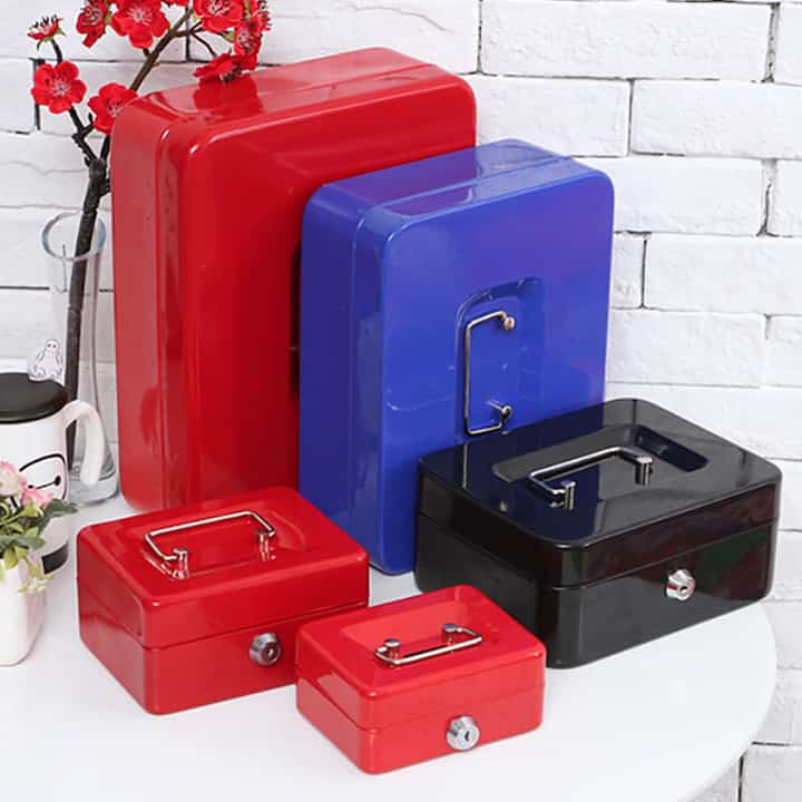 鍵付き ミニ金庫 小型収納ボックス［3色・4サイズ］