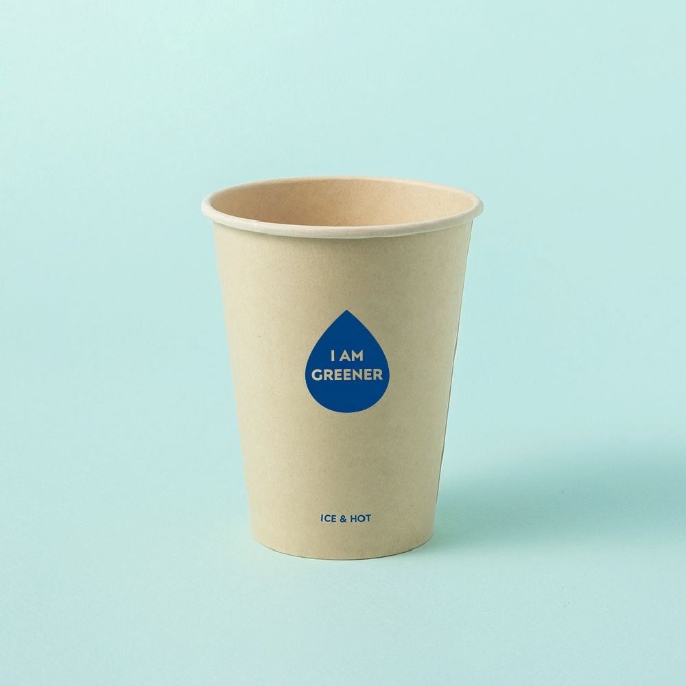 해피팩 카페 테이크아웃 아이스전용 일회용 대나무 양면코팅 종이컵 90파이 380ml 100개
