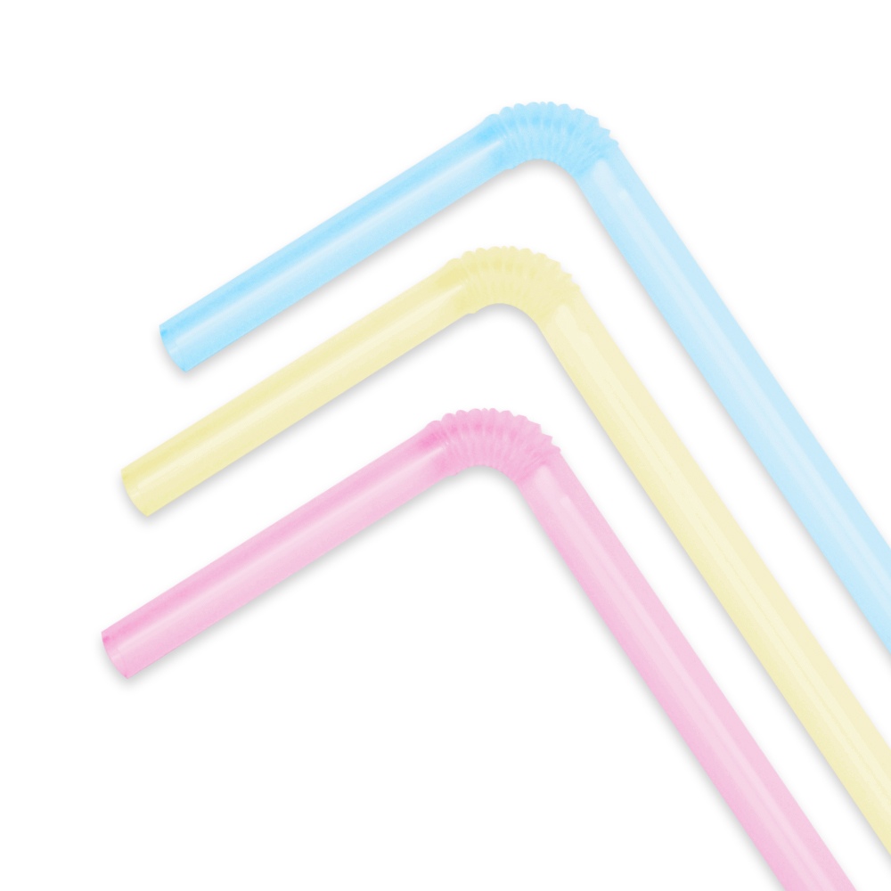 해피팩 카페 스트로우 음료 일회용 자바라 빨대 7 x 210mm 400개 / 4color