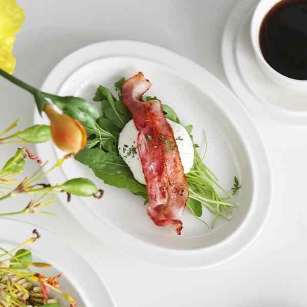 Maple 楕円プレート ホワイト 23cm