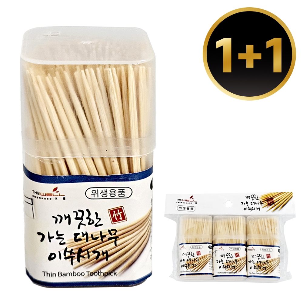 1+1 가는 대나무 이쑤시개 (3p세트) 대용량 요지 가격 비교 더웰 1+1 가는 대나무 이쑤시개 (3p세트) 대용량 요지