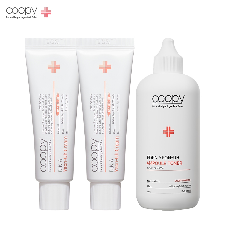 쿠피 DNA 연어크림 50ml 2개+PDRN 연어 앰플토너 300ml 1개