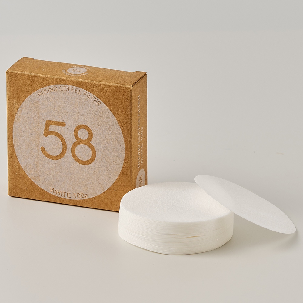 빈플러스 원형 커피 필터 여과지 58mm 100매 화이트