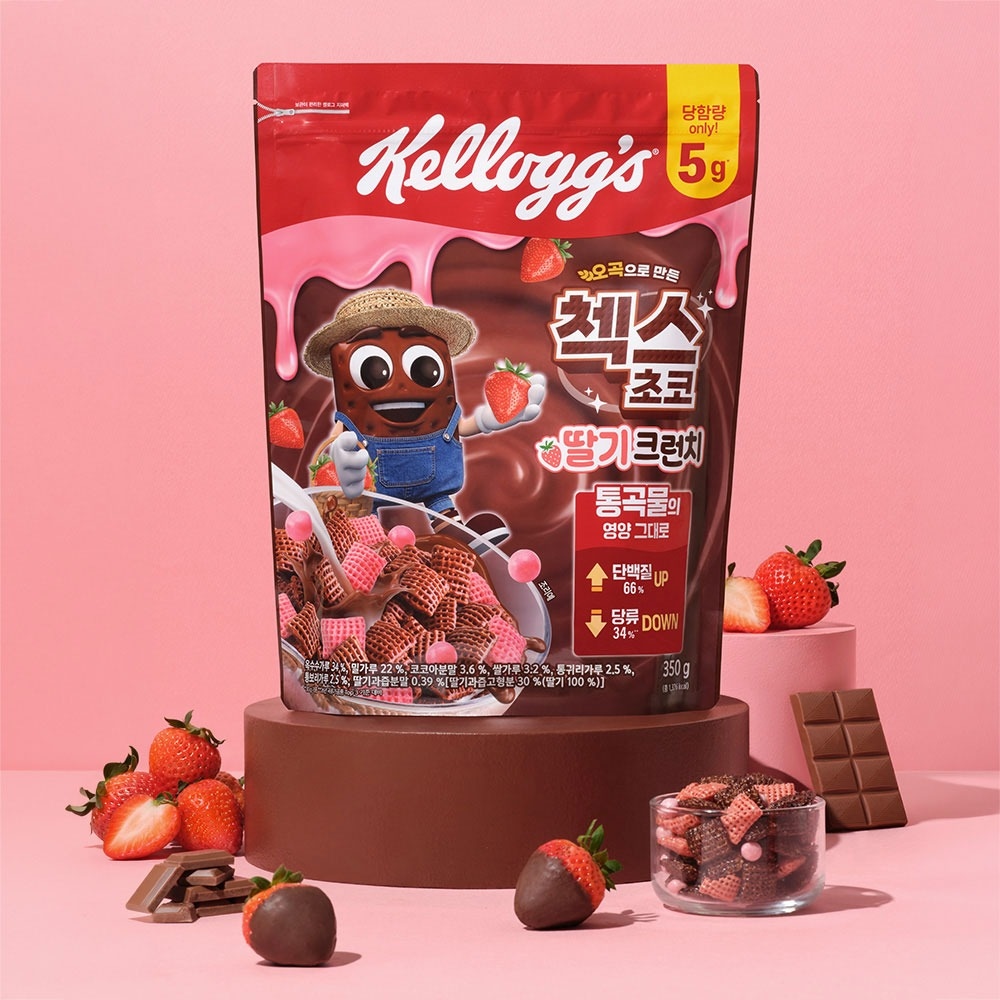 오곡으로 만든 첵스초코 딸기 크런치 350g 2개 가격 비교 켈로그 오곡으로 만든 첵스초코 딸기 크런치 350g 2개