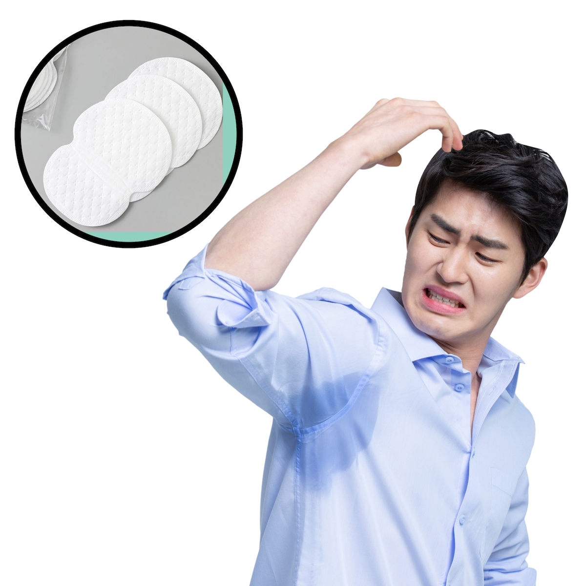 느낌상점 겨드랑이 땀 흡수 패치 겨땀 패드 이너 속옷 냄새 방지 억제 붙이는 대형