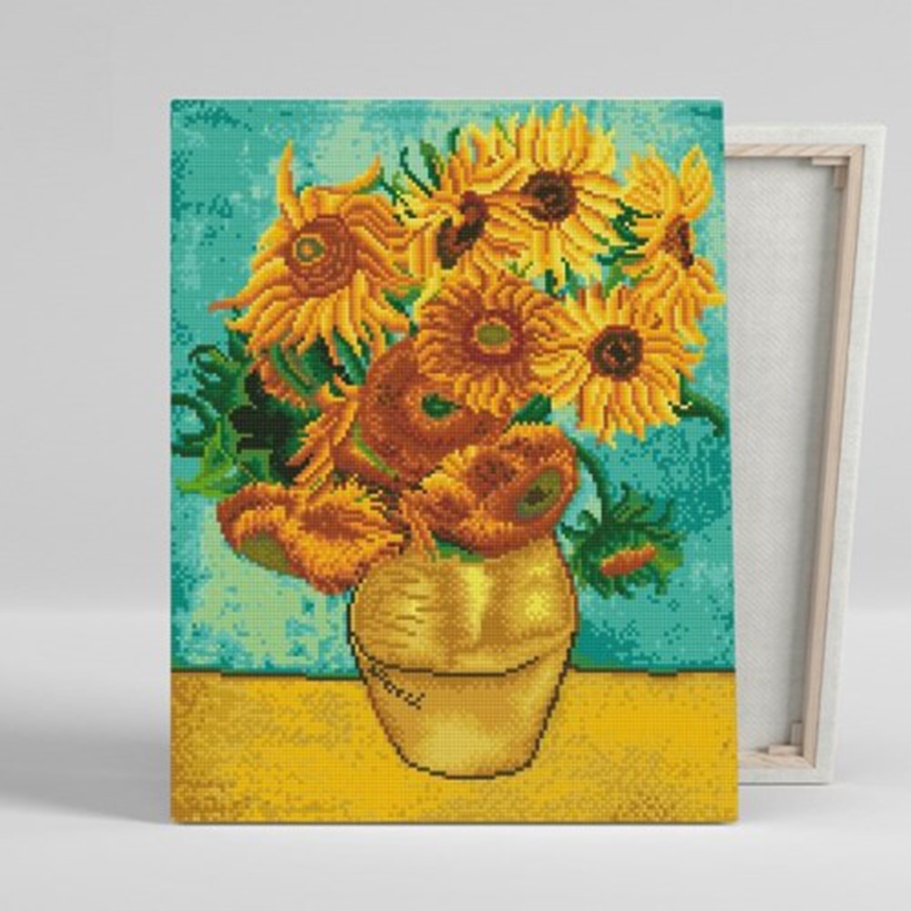 하비스 보석십자수 명화 풍경 고흐 해바라기 화병 40x50