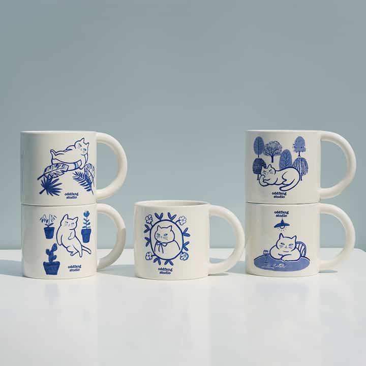 MONO BLUE 猫 マグカップ 440ml［5種］
