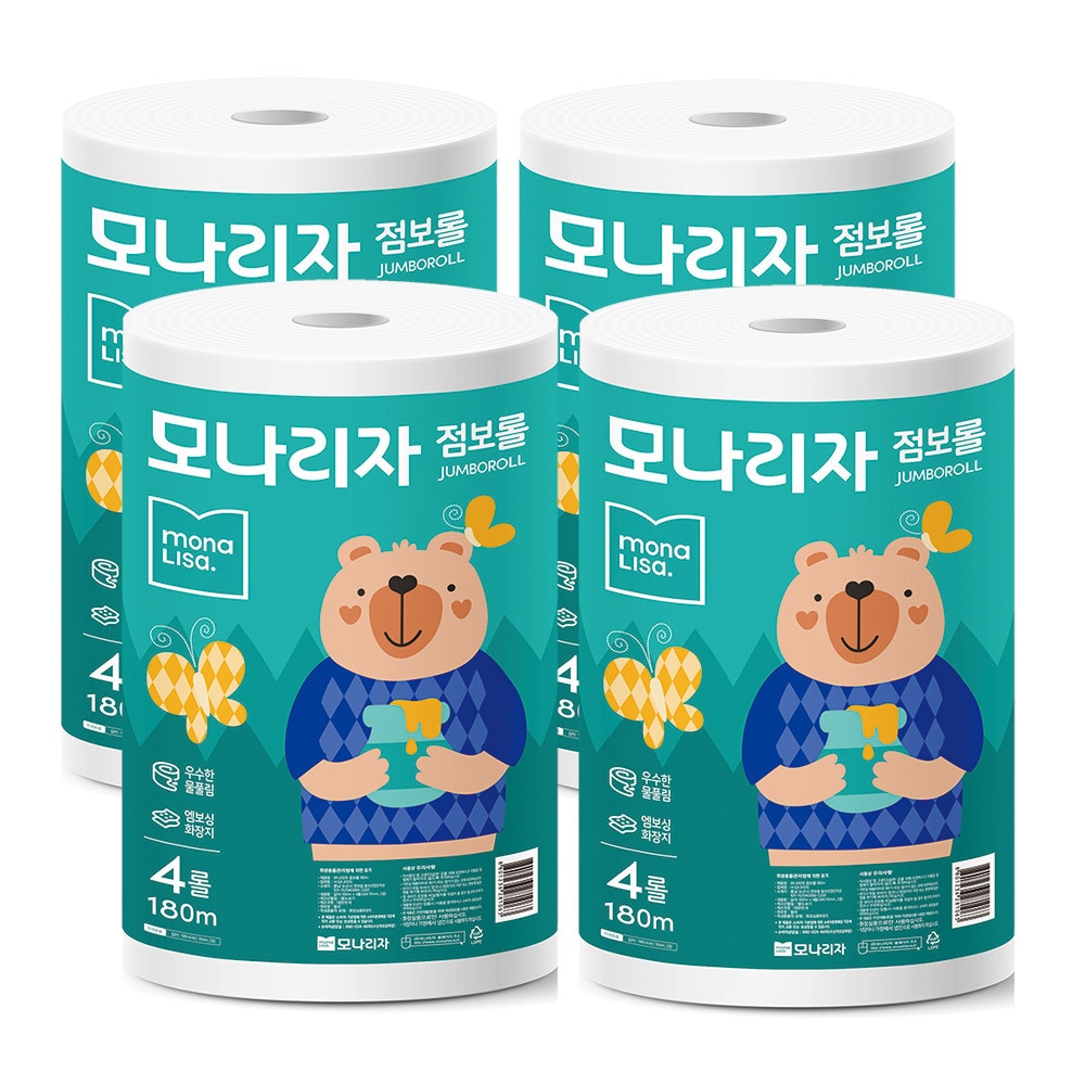 모나리자 점보롤 화장지 2겹 180m 4롤 4팩 가격 비교 모나리자 모나리자 점보롤 화장지 2겹 180m 4롤 4팩