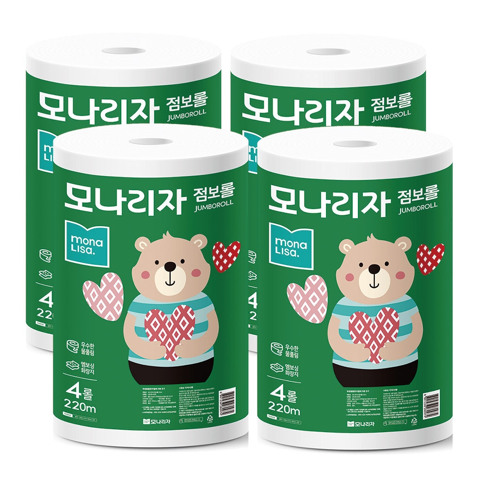 모나리자 점보롤 화장지 2겹 220m 4롤 4팩 가격 비교 모나리자 모나리자 점보롤 화장지 2겹 220m 4롤 4팩