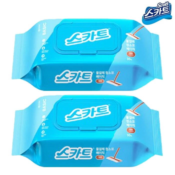 오늘의집 스카트 베이직 물걸레청소포 대형 캡형 30매 x2개