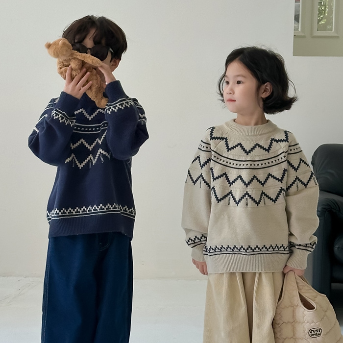 베이비맥스 지그재그 니트 티셔츠 R12343