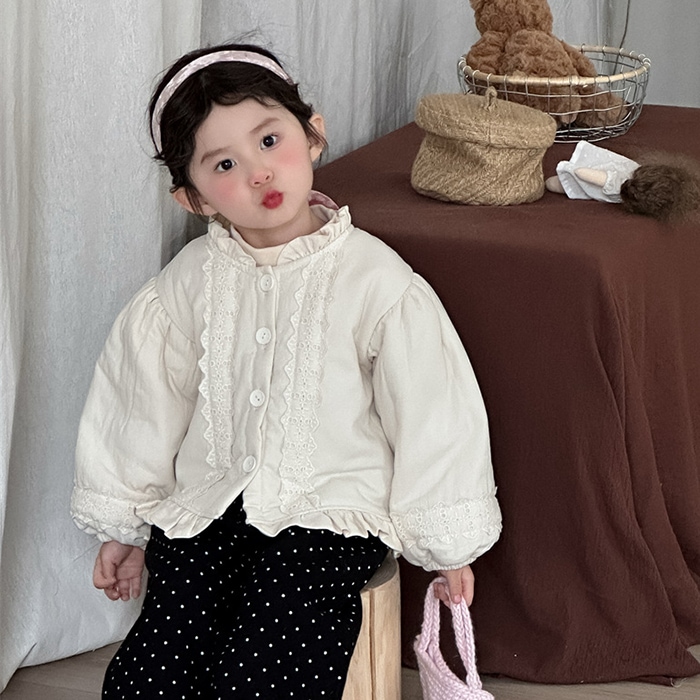 베이비맥스 메이린 프릴 레이스 누빔 자켓 R15606
