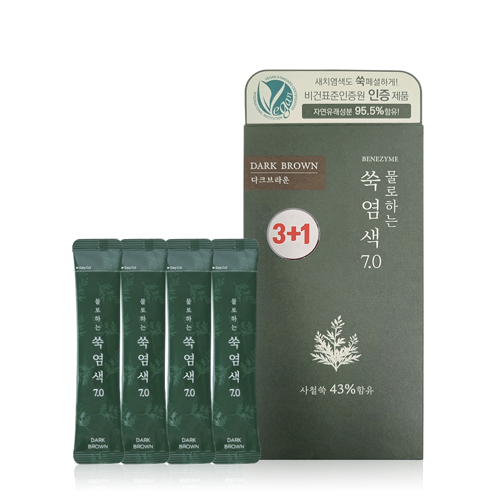 물로하는 쑥염색7.0 다크브라운 (10gx4) 가격 비교 베네자임 물로하는 쑥염색7.0 다크브라운 (10gx4)