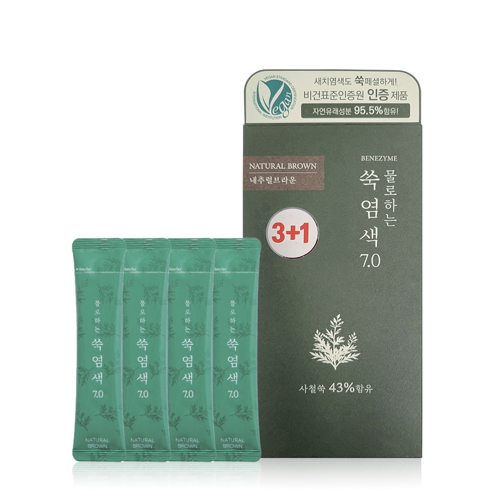 물로하는 쑥염색7.0 내추럴브라운 (10gx4) 가격 추이 베네자임 물로하는 쑥염색7.0 내추럴브라운 (10gx4) - 최저가 15,000원