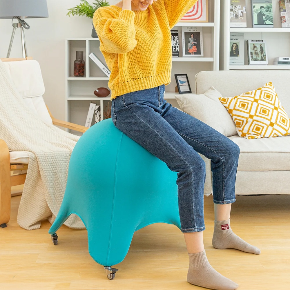 GAMCI 짐볼의자 코어 밸런싱 짐볼 커버 포함 보관 이동식 체어