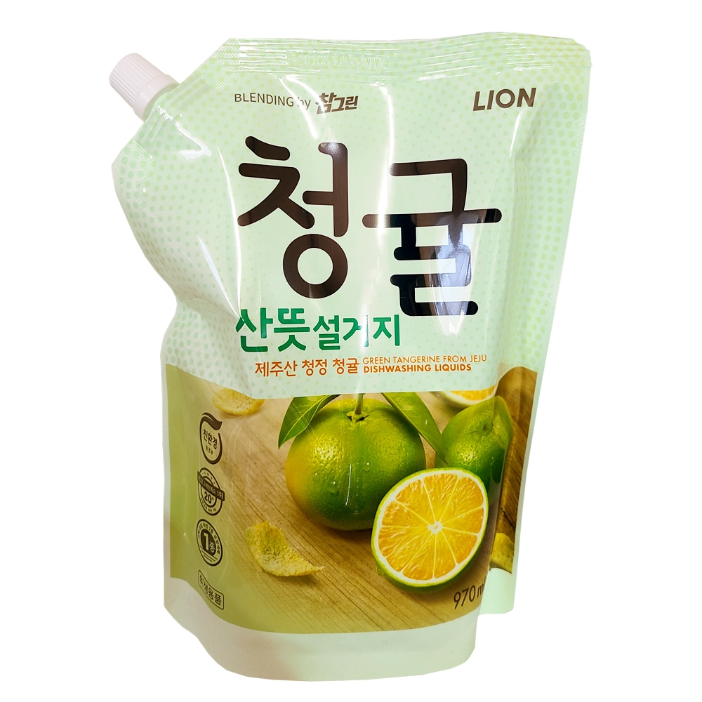 참그린 청귤 산뜻설거지 주방세제 리필 1kg 단품